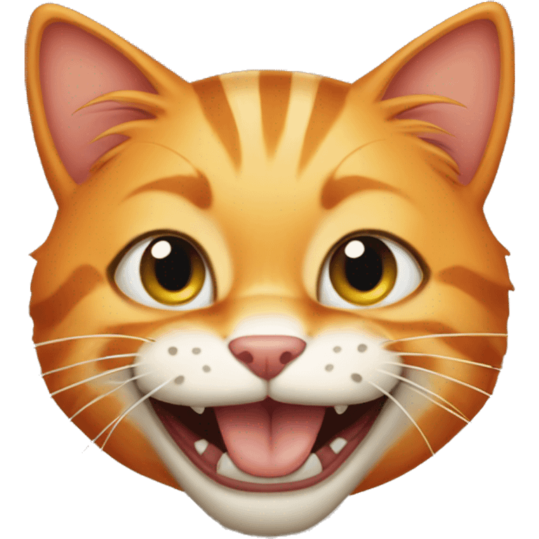 orange tabby cat with fangs emoji