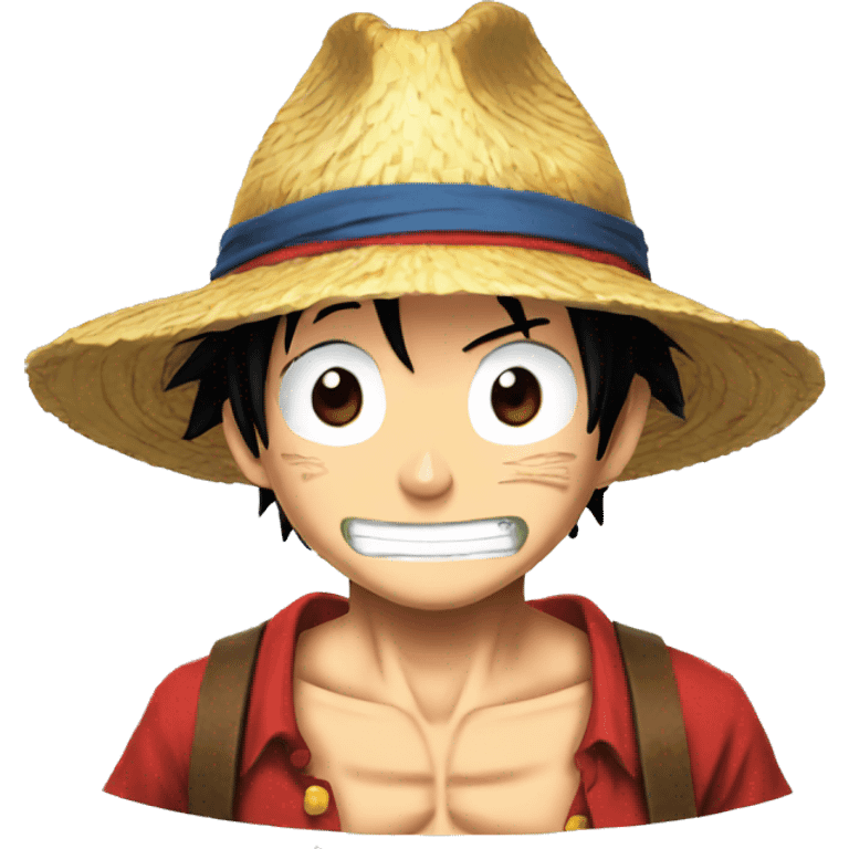 Luffy qui ecrit un M emoji