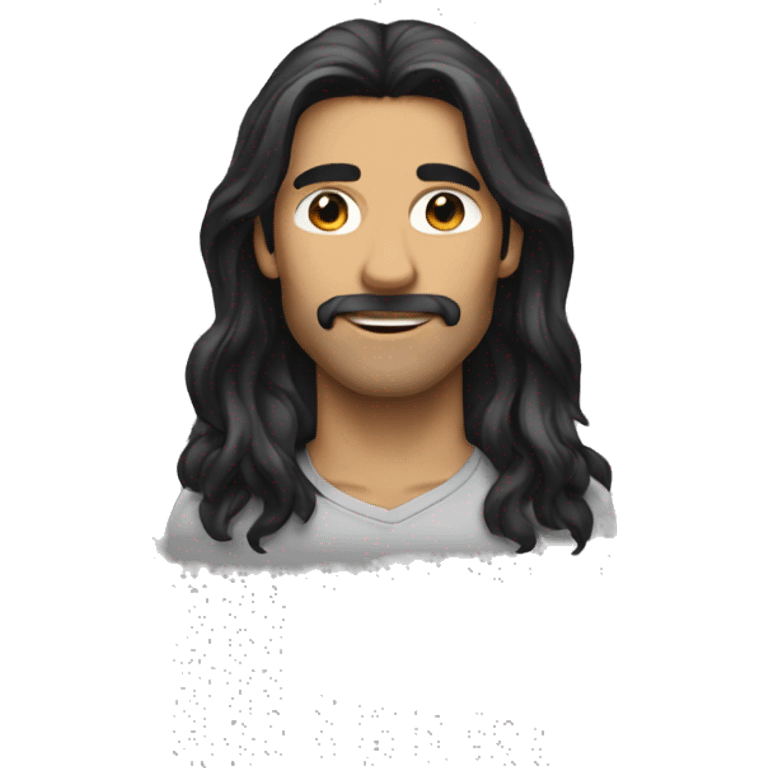 Man black-long-hair,no-beard emoji