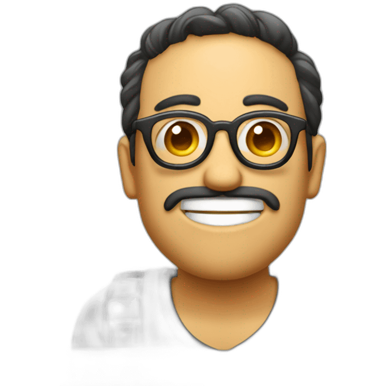 Señor gordo con lentes enojado  emoji