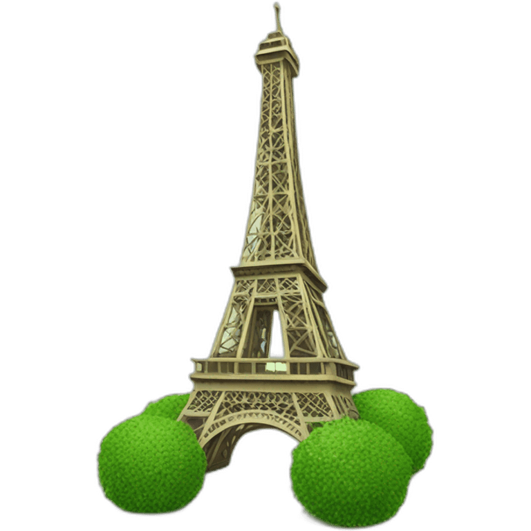 Tour Eiffel avec de l'herbes emoji