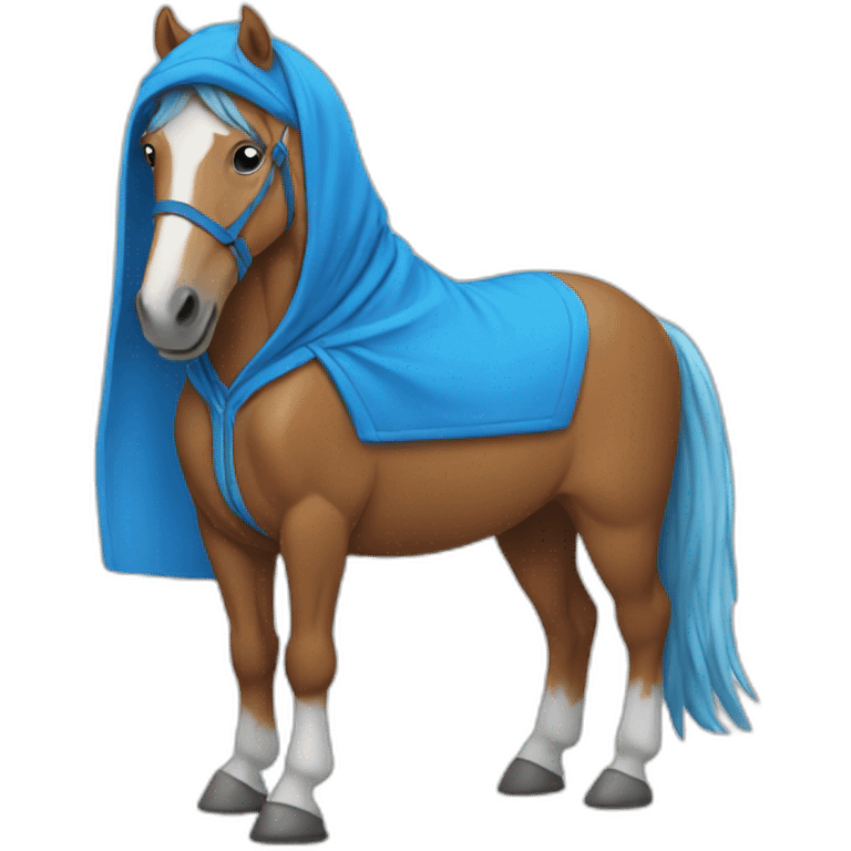 horse wearing blue hoodie emoji