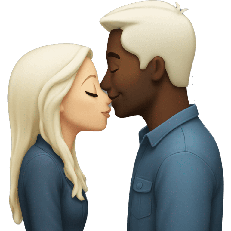 White couple kissing emoji