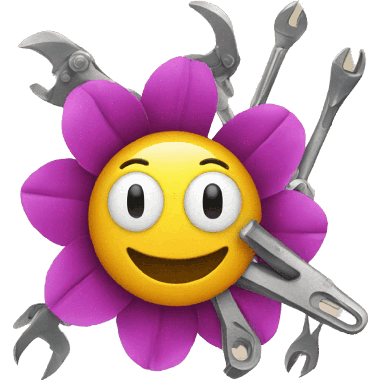 flower made of tools emoji