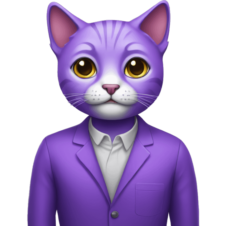 Purple humanised Cat psychologist emoji