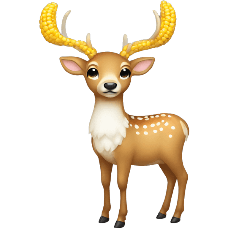 deer with white bow on corn emoji