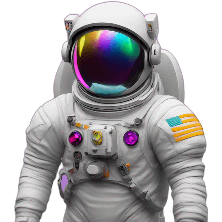 astronaut unicorn neon emoji