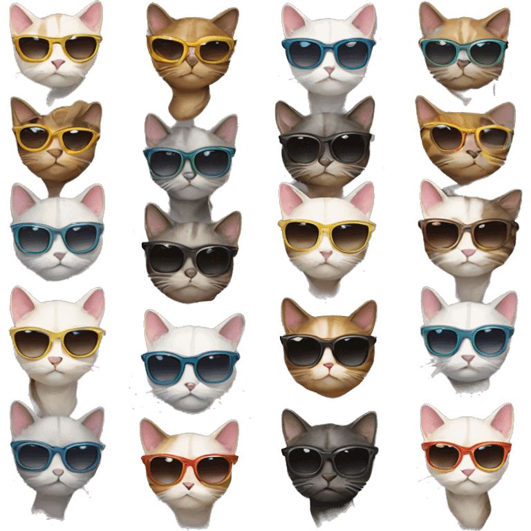 13 cats wearing sunglasses emoji