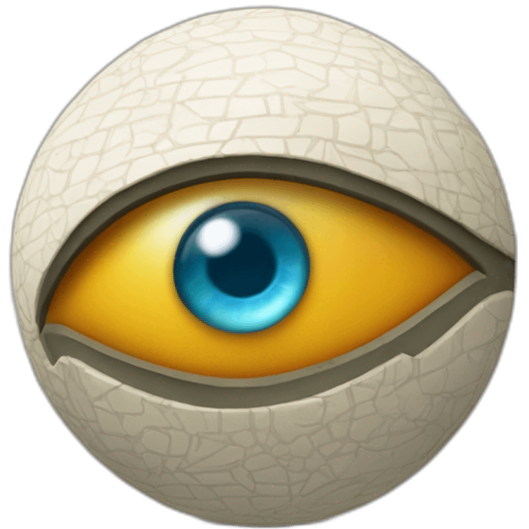 3d sphere with a cartoon Mule skin texture with Eye of Horus emoji