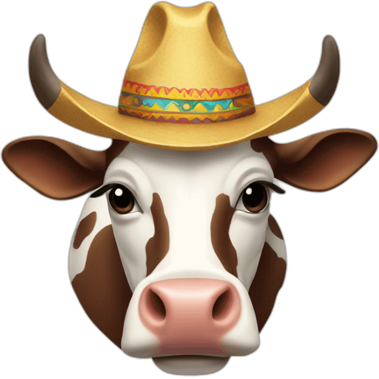 cow with sombrero and horns emoji