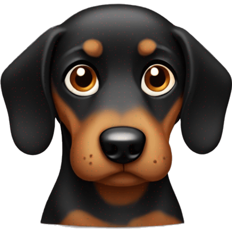 sad black and tan sausage dog emoji