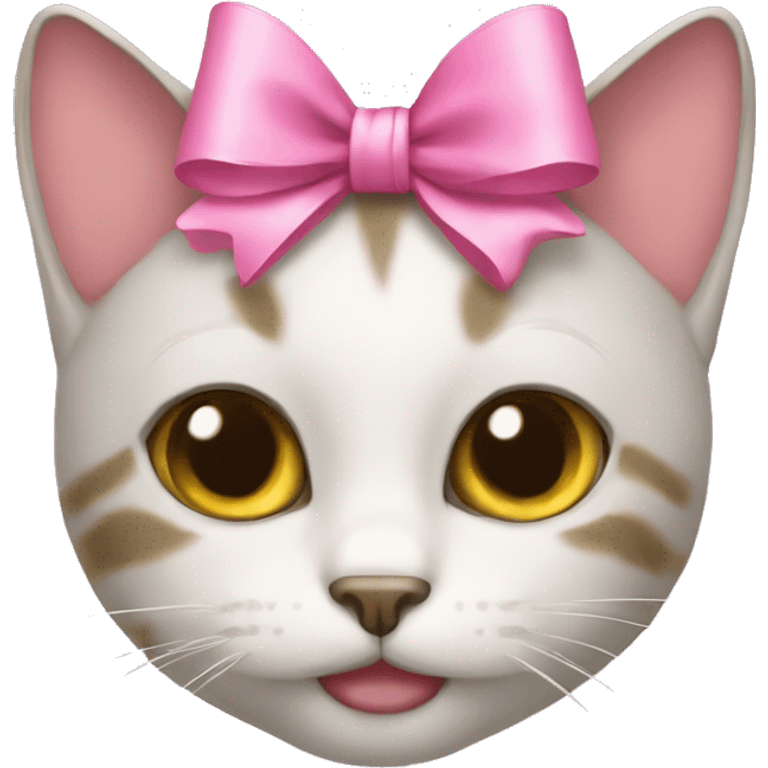 Cat with a pink bow emoji