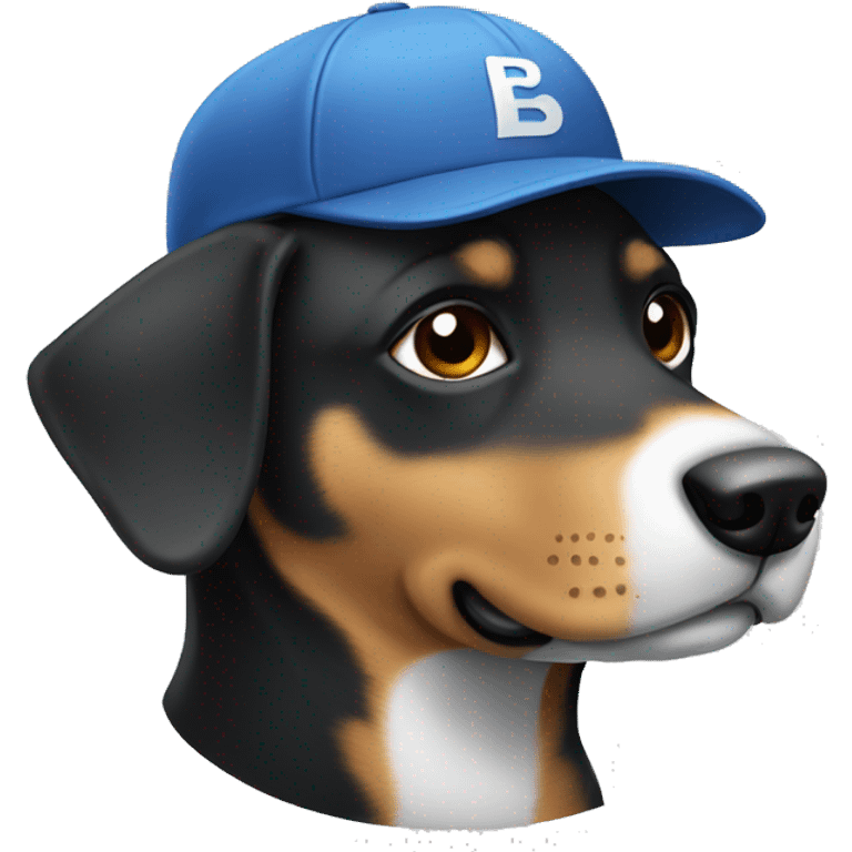 dog wearing backcap emoji