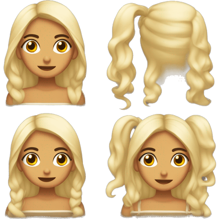 Chica morena pelo largo con ojos mitad españoles y mitad filipinos, morros gorditos emoji