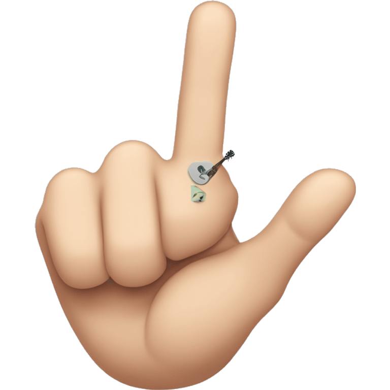 rock and roll hand sign with the index finger and pinkie bent half way emoji