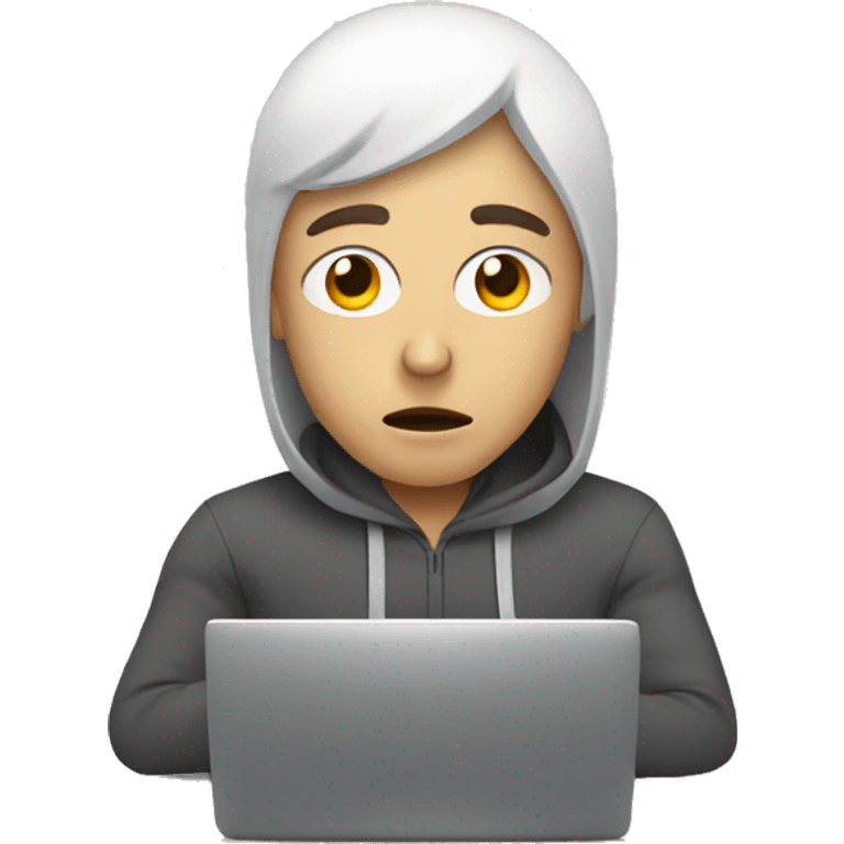 person addicted in computer emoji