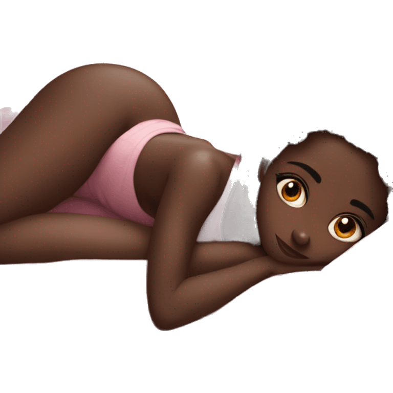 Darkskin girl in bed emoji