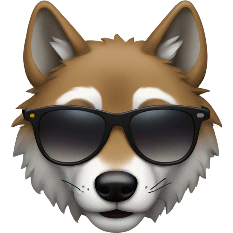 Wolf with sunglasses emoji