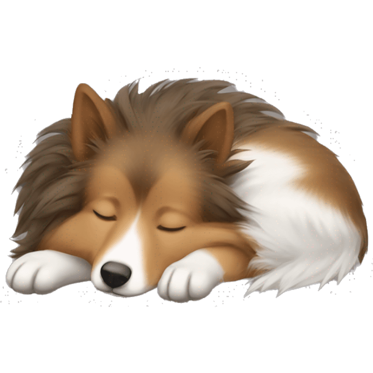 sleeping shetland sheepdog emoji