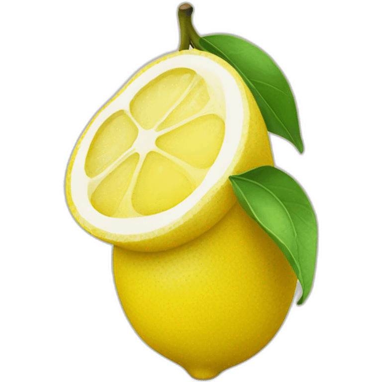 Anthropomorphic lemon in cartoon style emoji