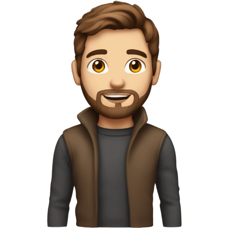 Boy developer with brown hair and beard in turtleneck sweater emoji