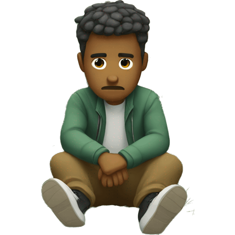 sad man sitting on little cactus emoji