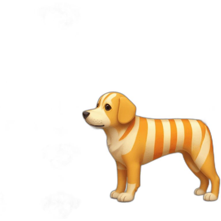 yellow and orange striped dog emoji