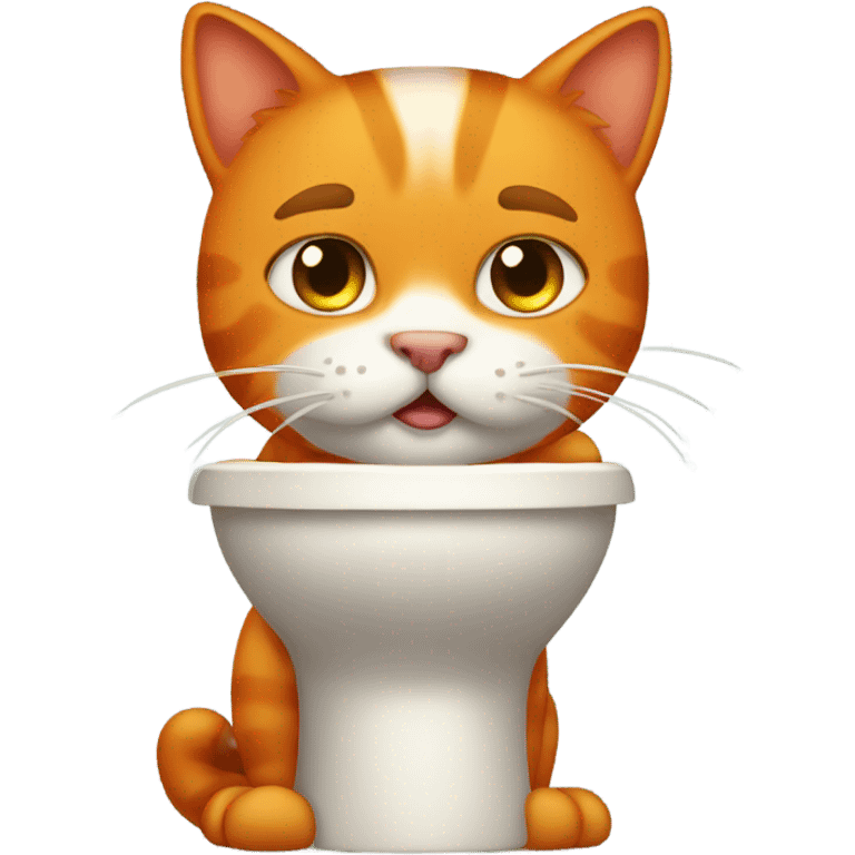 Big orange cat pooping emoji