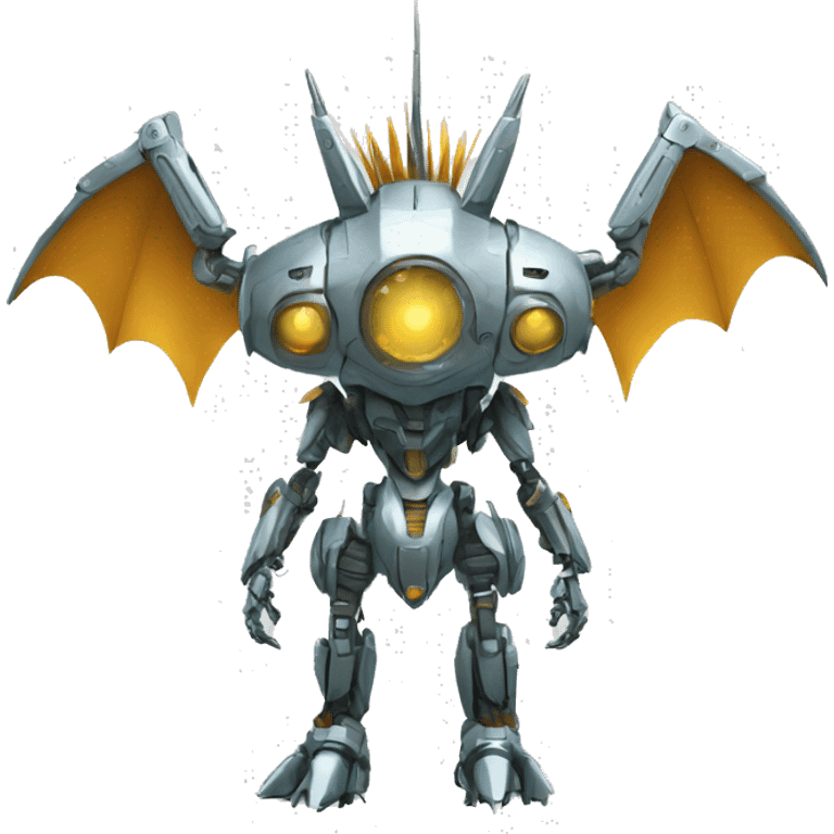 a futuristic mechanical spiky Medabot-Dragon full body emoji