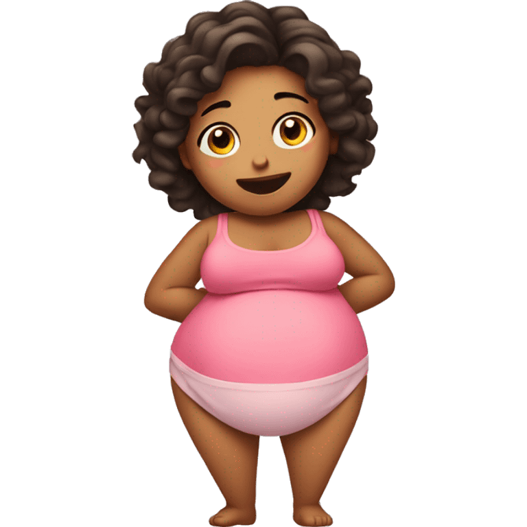 A pregnant girl with a really big tummy  emoji