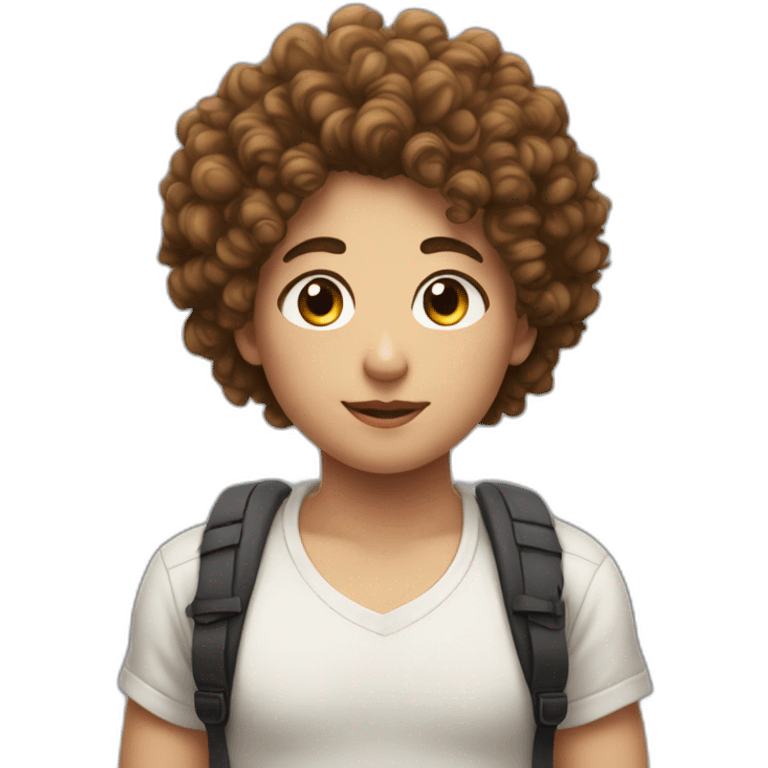 thicc boy with thicc girl, curly hair, white emoji