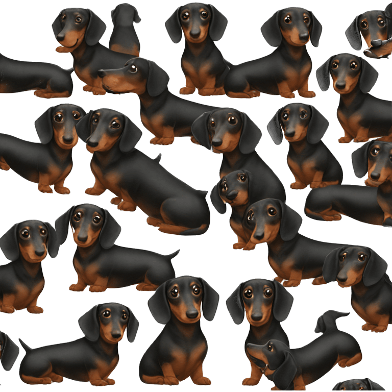 Dachshund dog black and rust face emoji