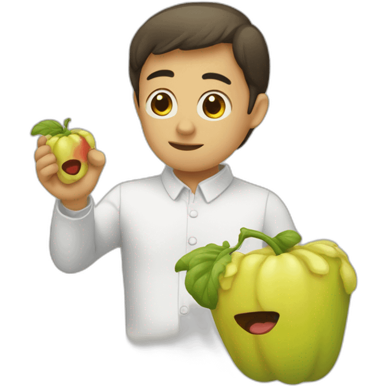 Luc qui mange un concombre emoji