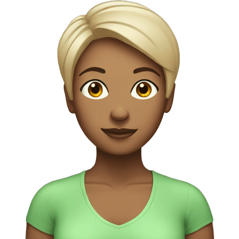 women yoga teacher with short hair emoji