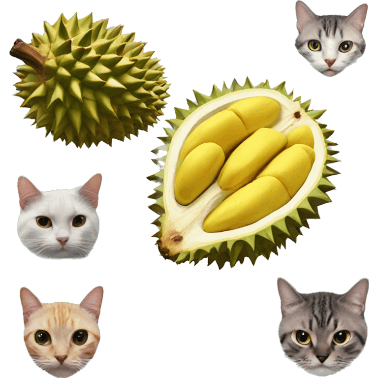 Durian with cats emoji