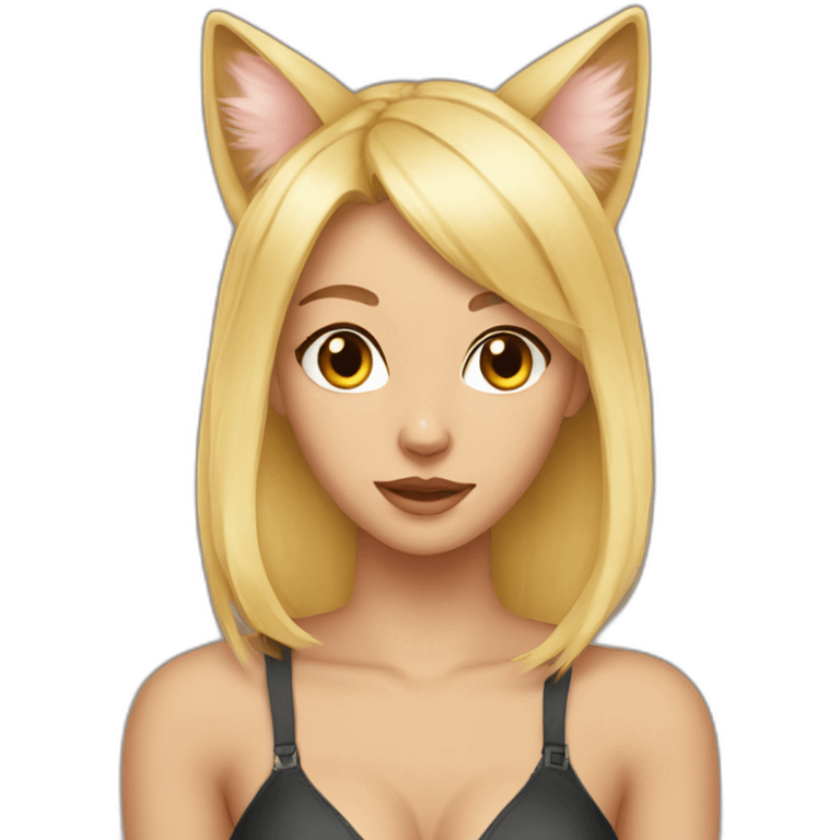 sexy blonde cat ears emoji