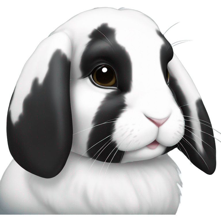 Black and white Holland lop rabbit  emoji