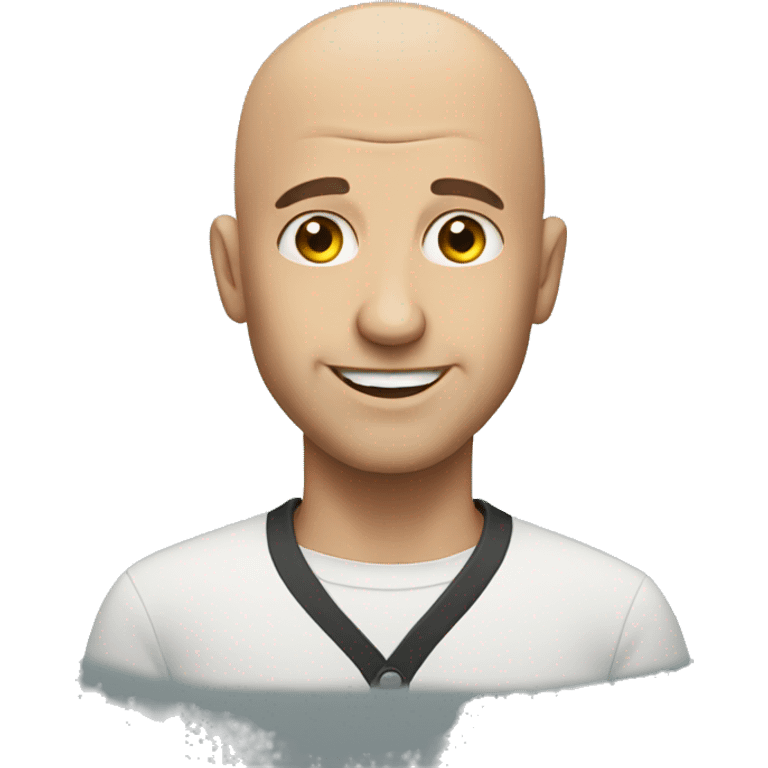 bald man creepily smiling  emoji