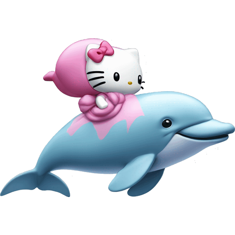 Hello kitty on a dolphin  emoji