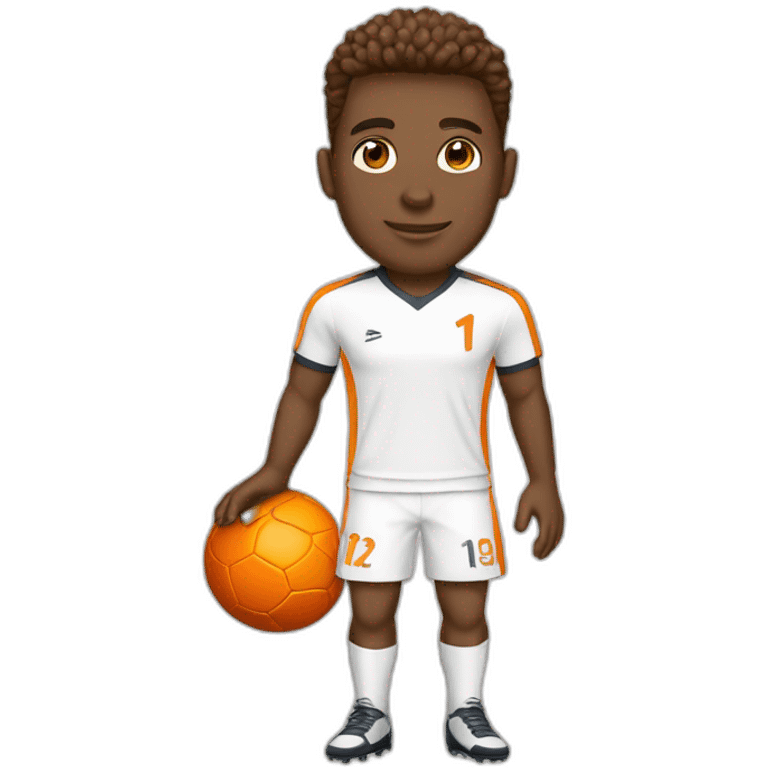 Footballeur blanc avec tenue orange emoji