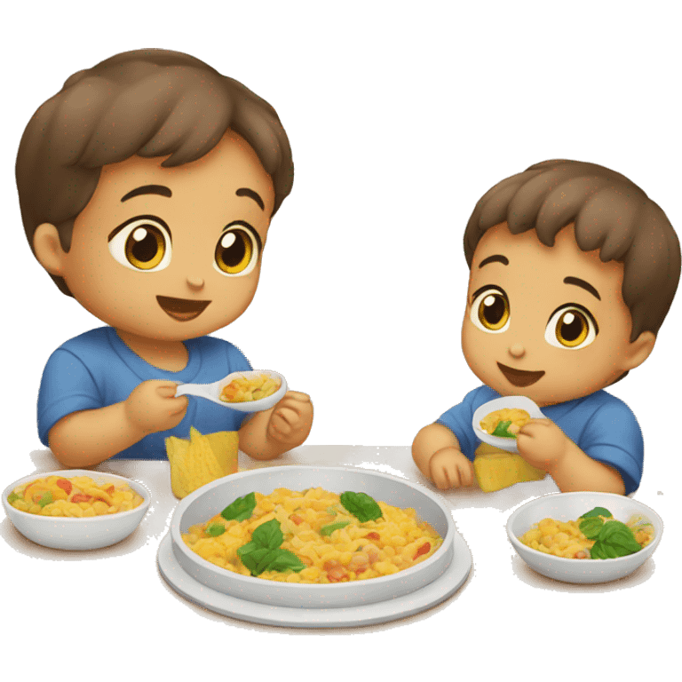 babies exploring their first meal emoji