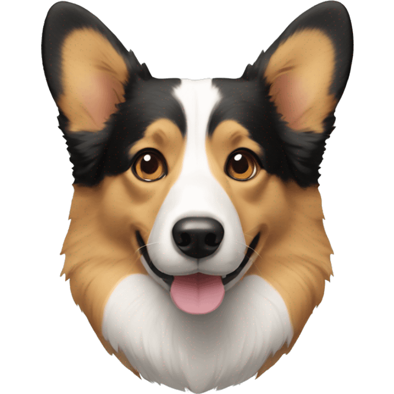 corgi mixed with a border collie black with light brown nose emoji