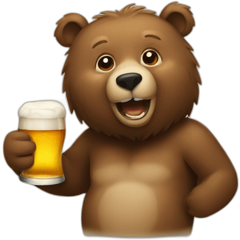 bear drinking beer emoji