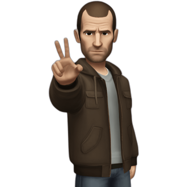 Niko Bellic gta 4 hand gesture heart emoji