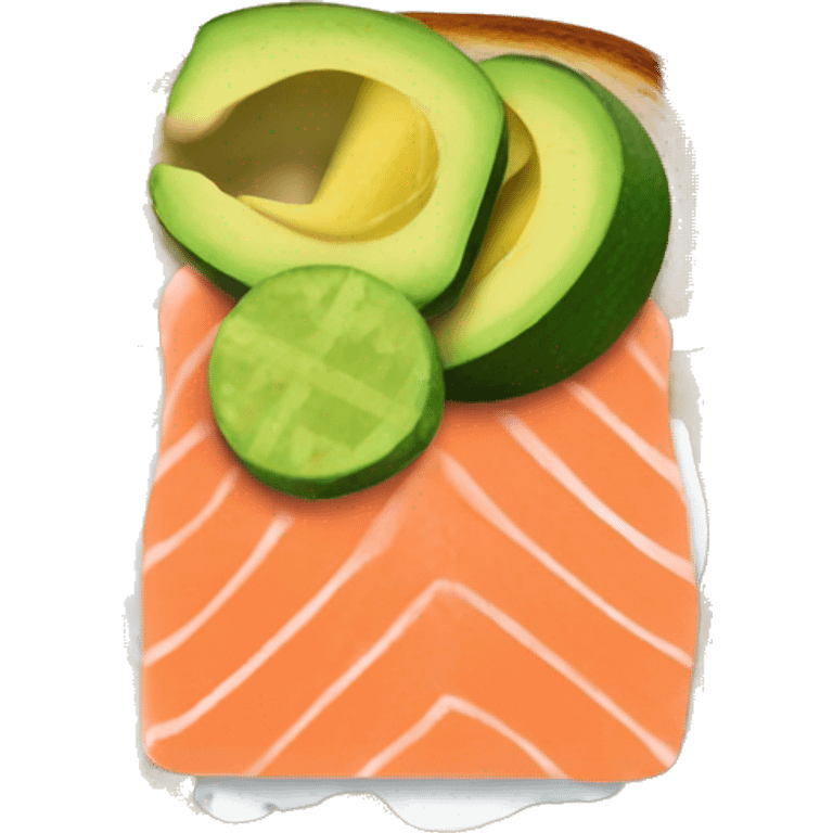 Salmon and advocado toast emoji