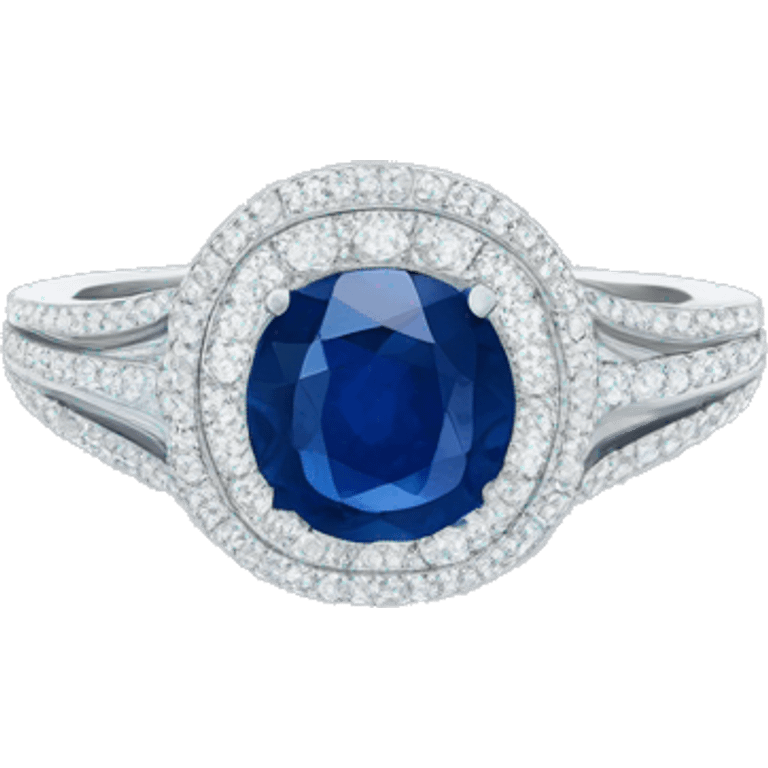 Sapphire halo royal engagement ring  emoji