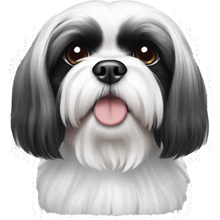 Black and white Shih Tzu emoji