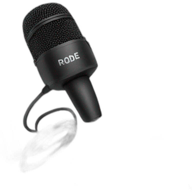 black handheld microphone by rode emoji