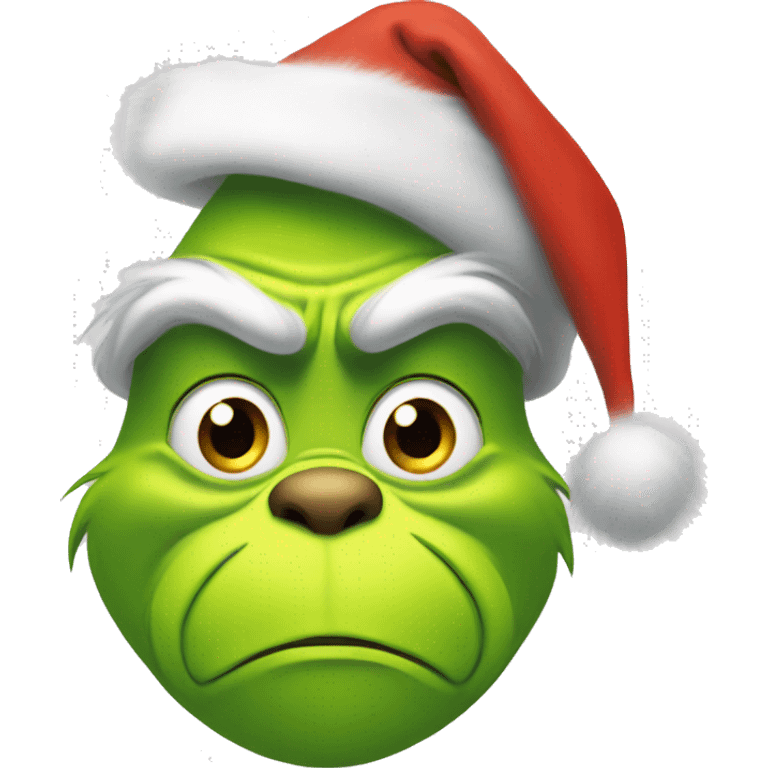 Grinch with christmas hat emoji