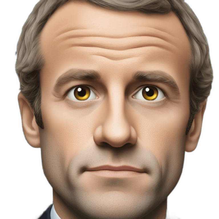 Macron with dollars in his eyes emoji